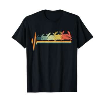 Crab Crabs Heartbeat Gift Vintage T-Shirt - Perfect For Ocean Lovers