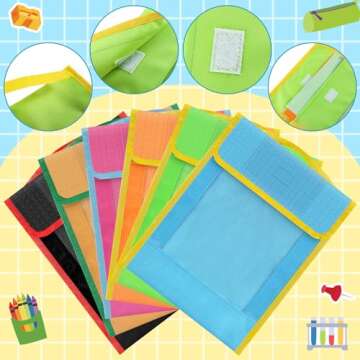 Qilery 12 Sets School Supplies Kit Back to School Essentials Bulk includes Book Pouch Bags Notebooks Pencils Rulers Scissors Eraser and More for Students Teachers School Classroom Charity