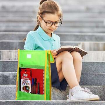 Qilery 12 Sets School Supplies Kit Back to School Essentials Bulk includes Book Pouch Bags Notebooks Pencils Rulers Scissors Eraser and More for Students Teachers School Classroom Charity