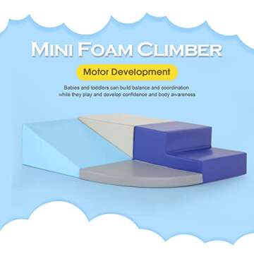 4-Piece Set Climbing Toys for Toddlers 1-3 and Climb Foam Play Set Babies Foam Blocks Toddler Climbi...