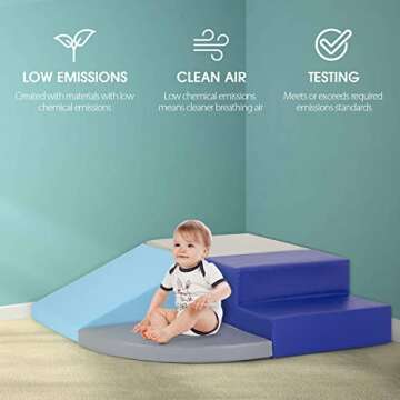 4-Piece Set Climbing Toys for Toddlers 1-3 and Climb Foam Play Set Babies Foam Blocks Toddler Climbing Toys Indoor Baby Climbing Toys Children’s Composite Toy for Crawling Climbing and Sliding