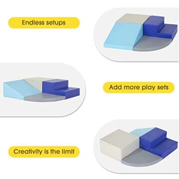 4-Piece Set Climbing Toys for Toddlers 1-3 and Climb Foam Play Set Babies Foam Blocks Toddler Climbing Toys Indoor Baby Climbing Toys Children’s Composite Toy for Crawling Climbing and Sliding