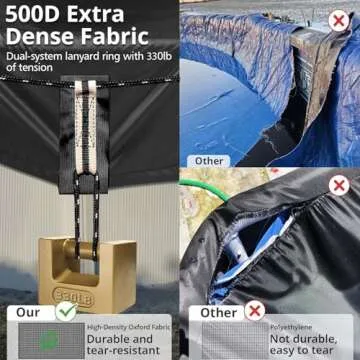 QH.HOME 18 Ft Windproof Pool Cover for Above Ground Pools