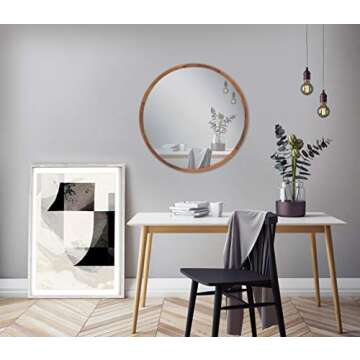 Mirrorize Round Mirror 30" for Living Room Wall Decor, Decorative Circle Mirror, Bathroom Vanity Mirror, Farmhouse Large Circular Mirror for Entryway
