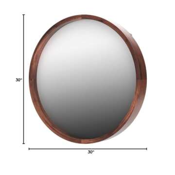 Mirrorize Round Mirror 30" for Living Room Wall Decor, Decorative Circle Mirror, Bathroom Vanity Mirror, Farmhouse Large Circular Mirror for Entryway