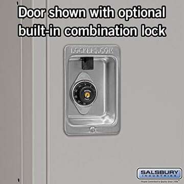 Salsbury Industries 61362GY-U Single Tier 36-Inch Wide 6-Feet High 12-Inch Deep Unassembled Standard Metal Locker, Gray