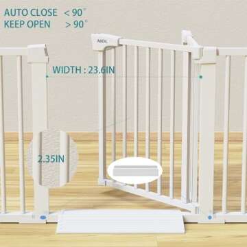 Mom's Choice Awards Winner - ABOIL Baby Gate for Stairs, Fits Opening 29'' to 40'' Wide Dog Gate for Doorways House Hallway, Auto Close Safety Child Gate, No Drilling Pressure Mounted Pet Gates