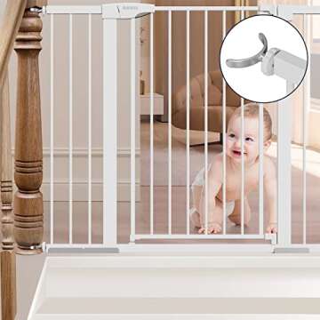 Mom's Choice Awards Winner - ABOIL Baby Gate for Stairs, Fits Opening 29'' to 40'' Wide Dog Gate for Doorways House Hallway, Auto Close Safety Child Gate, No Drilling Pressure Mounted Pet Gates