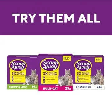 Scoop Away Multi Cat Clumping Cat Litter, Meadow Fresh Scent, 38 Pounds (Package May Vary)