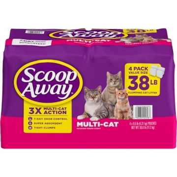 Scoop Away Multi Cat Clumping Cat Litter, Meadow Fresh Scent, 38 Pounds (Package May Vary)
