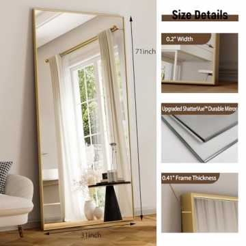 GLSLAND Extra Large Full Length Mirror - Modern Design