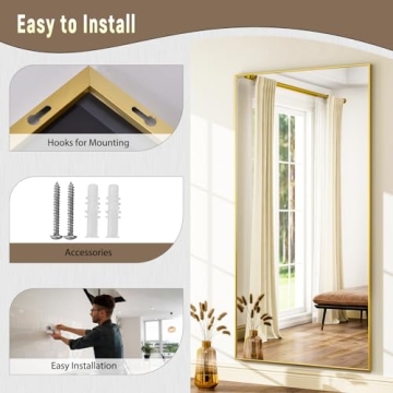 GLSLAND Extra Large Full Length Mirror - Modern Design