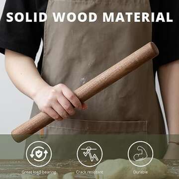 Muso Wood Black Walnut Rolling Pin for Baking