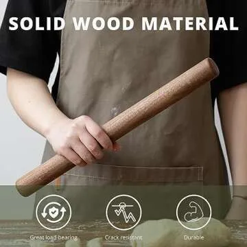 Muso Wood Black Walnut Rolling Pin for Baking