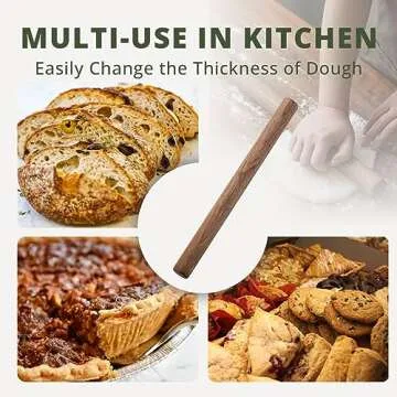 Muso Wood Black Walnut Rolling Pin for Baking