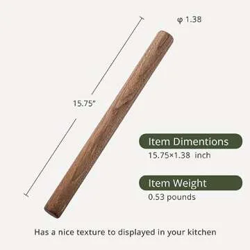 Muso Wood Black Walnut Rolling Pin for Baking