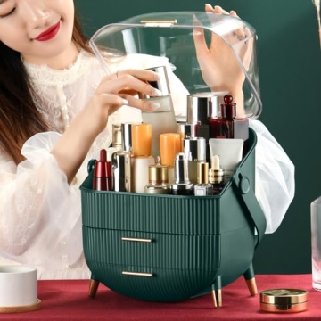 CANITORON Makeup Organizer with Transparent Cover and Drawers