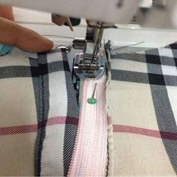 Concealed Invisible Zipper Foot Fits All Low Shank Snap-On Singer Brother Babylock Euro-Pro Janome Kenmore White Juki New Home Simplicity Elna Etc Domestic Sewing Machines