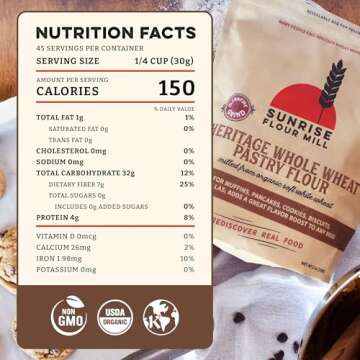 Organic Heritage Whole Wheat Pastry Flour for Easy Baking