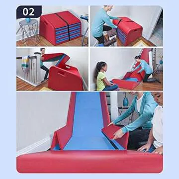 LTINN Kids Folding Slide, Extra Long Children Slide, Sturdy Slipping On The Stairs Slide, Toddler Playground, for Indoor Outdoors Garden, Easy Assembly