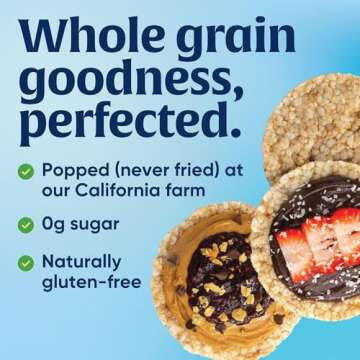 Lundberg Rice Cakes, Organic Lightly Salted, 6-Pack – Regenerative Organic Certified Rice Cakes, Healthy Snacks, Gluten Free & Vegan, 8.5 Oz Ea