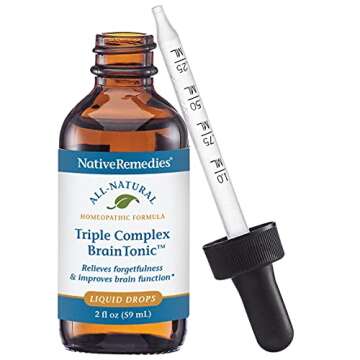 Native Remedies Triple Complex Brain Tonic - All-Natural Support for Memory and Concentration - 59 m...