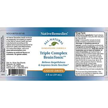 Native Remedies Triple Complex Brain Tonic for Memory and Focus