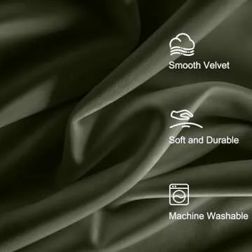 Lazzzy Velvet Blackout Curtains Green Thermal Insulated Drapes for Bedroom Living Room Darkening 108 Inches Extra Long Window Treatments Super Soft Luxury Rod Pocket 2 Panels Sage Green