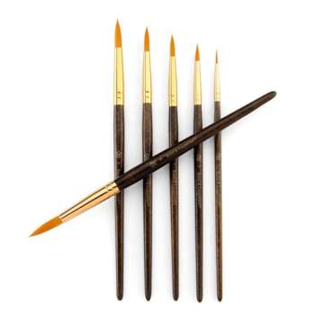Royal & Langnickel Royal Zip N' Close Gold Taklon Round 6-Piece Brush Set