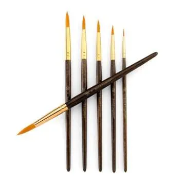 Royal & Langnickel Royal Zip N' Close Gold Taklon Round 6-Piece Brush Set