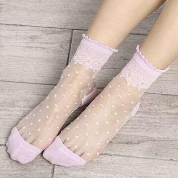Campsis Sheer Ruffle Socks for Women | Stylish Comfort