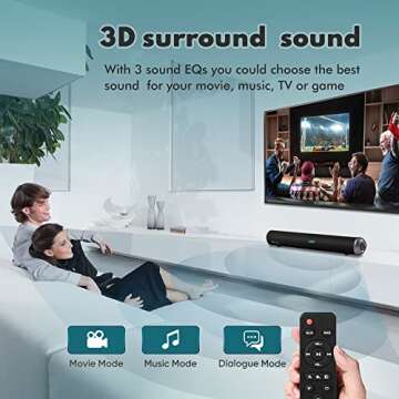 Wohome 2.1 Sound bar 38-Inch with Dual Built-in Subwoofer,Deep bass 3D Surrond Sound,Bluetooth 5.0 Enabled,TV soundbar 6 Speakers with DSP Technology Dialogue Clarity,Remote Control,Mount Kit