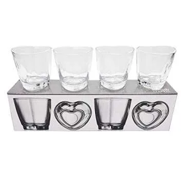 LENITH Heart-Shaped Shot Glasses Set for Soju and More