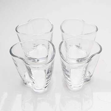 LENITH] Korean Soju Shot Glasses Sets, 1.7 oz Heart Shaped Glass for Soju, Whiskey, Tequila, Vodka, Espressos and Liquor