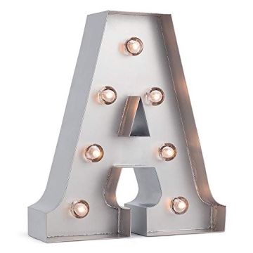 fantado Silver Marquee Light Letter A LED 8 Inch