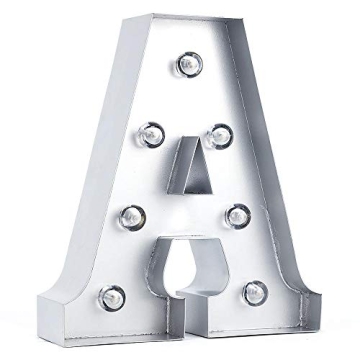 fantado Silver Marquee Light Letter A LED 8 Inch