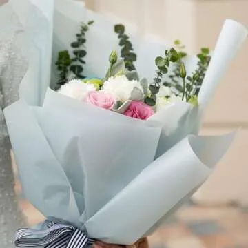 Stylish BBJ WRAPS Flower Wrapping Paper in D Blue