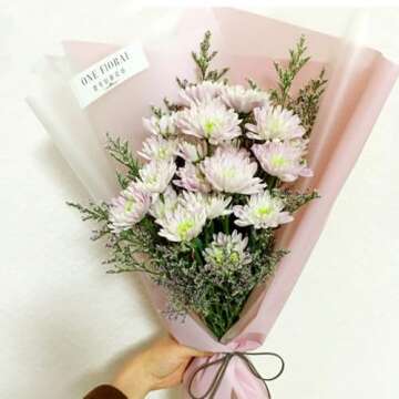 Stylish BBJ WRAPS Flower Wrapping Paper in D Blue