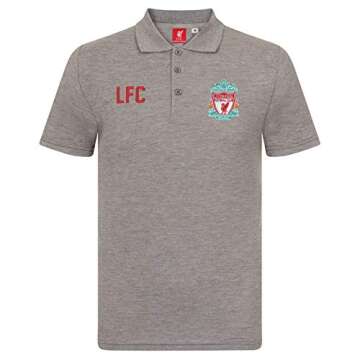 Liverpool Football Club Official Soccer Gift Mens Crest Polo Shirt Grey 3XL