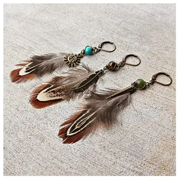 Handcrafted Native American Feather Earring for Men