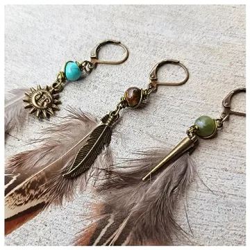 Handcrafted Native American Feather Earring for Men