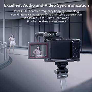 SMALLRIG SmalRig W60 Wireless Microphone for iPhone, Cameras, Wireless Lavalier Mic with Dual Channe...