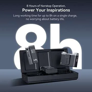 SMALLRIG SmalRig W60 Wireless Microphone for iPhone, Cameras, Wireless Lavalier Mic with Dual Channel Noise Reduction Gain Control for Vlogging & Live Streaming, 8H-Battery Life, 328ft - 3487