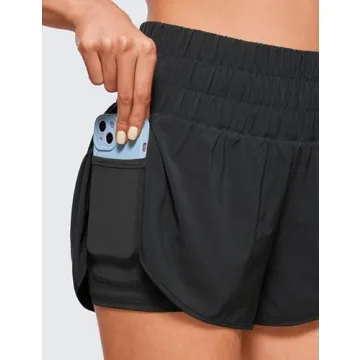 High Waisted 2 in 1 Running Shorts for Women