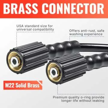 YAMATIC Pressure Washer Hose 50FT Kink Resistant 3200 PSI