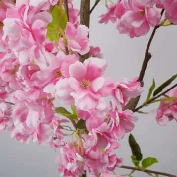 HUAESIN 4.1ft Artificial Cherry Blossom Tree Artificial Trees Tall Faux Plants Indoor Pink Fake Sakura Flowers Tree for Spring Home Room Office Wedding Party Valentine's Day Outdoor Decorations