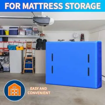 King Mattress Bag for Moving and Storage, Reusable Heavy Duty Tarp Waterproof King Size Bed Mattress Cover, Zippered Mattress Protector with 8 Strong Carrying Handles, 82’’ L x 79’’ W x 15’’ D