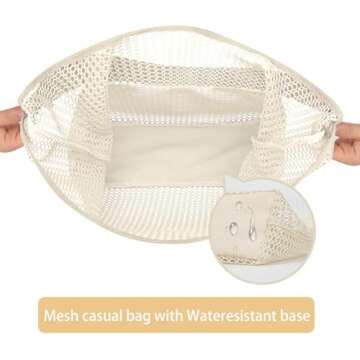 UYLIA Mesh Beach Bag, Summer Beach Tote Bags for Women, Soft Casual Crochet Bags for Vacation Shopping Swimming Pools Travel