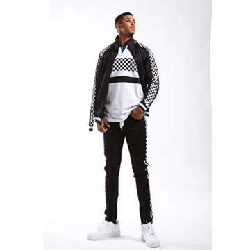 SCREENSHOT-Track Jacket Mens Urban Hip Hop Premium Track Jacket - Slim Fit Side Taping Sportswear Ur...