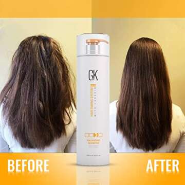 GK HAIR Balancing Shampoo Repairs Dry Damage For Oily Flaky Itchy Scalp Thinning Removes Impurities ...